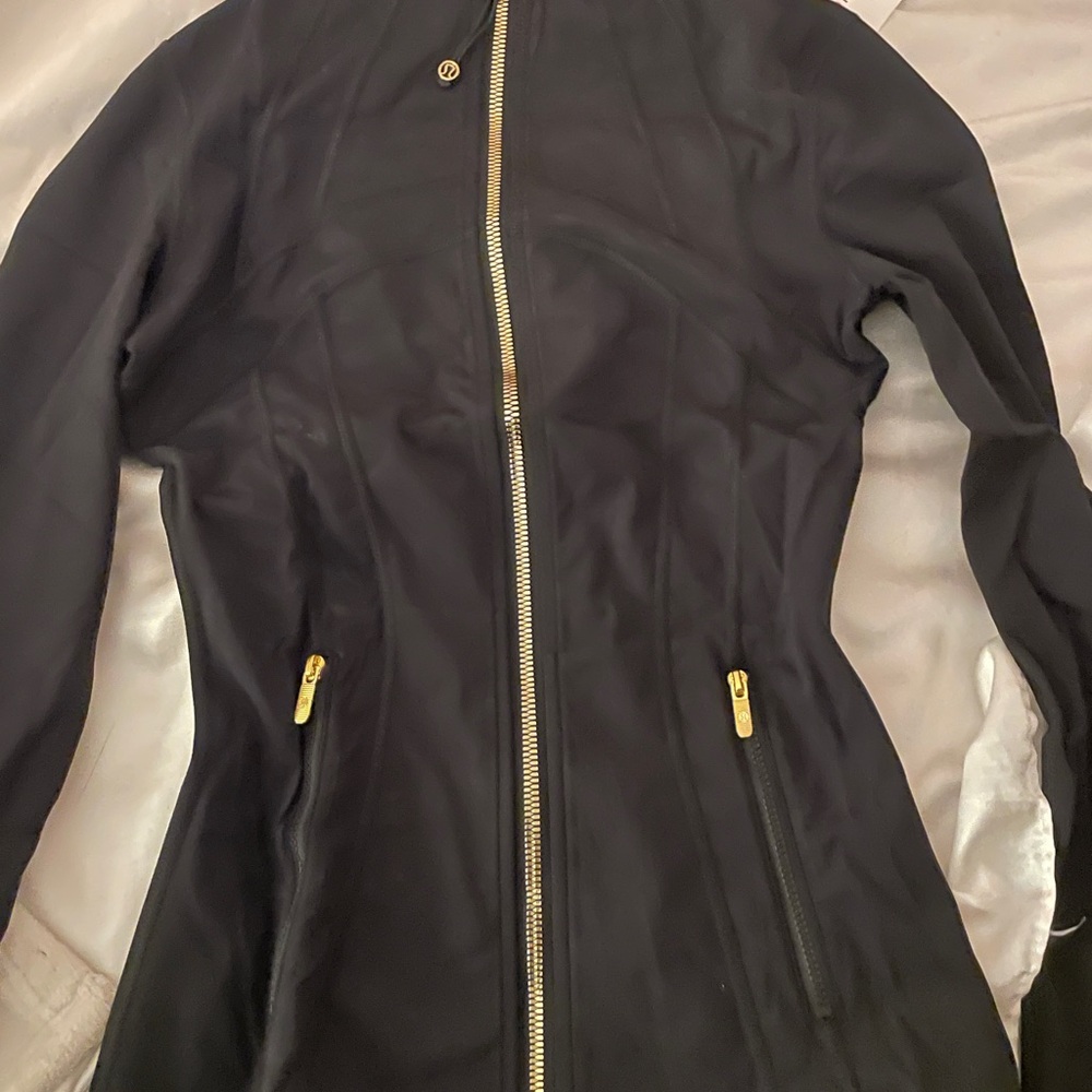 lululemon athletica Black Ski Jacket with Gold Zipper
